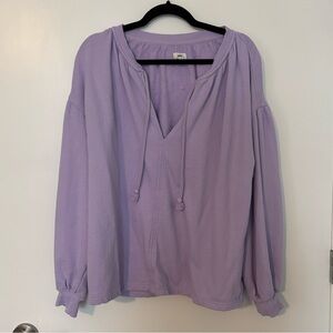 Aerie Lilac Blouse with V-Neck